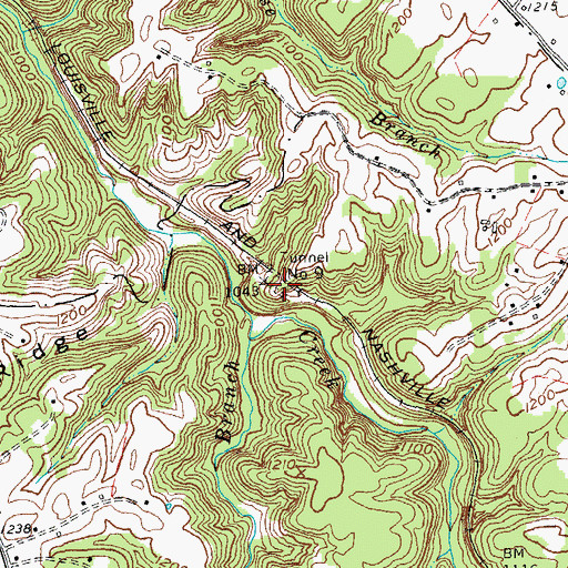 Topographic Map of Tunnel Number 9, KY