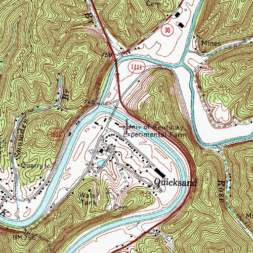 Topographic Map of University of Kentucky Experimental Farm, KY