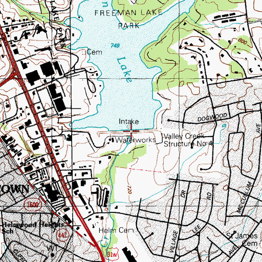 Topographic Map of Valley Creek Structure Number 4, KY