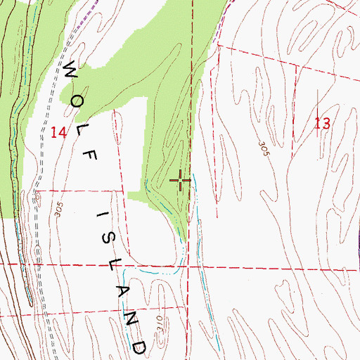 Topographic Map of Wolf Island Number 5, KY