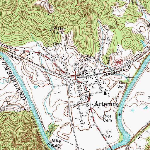 Topographic Map of Artemus, KY