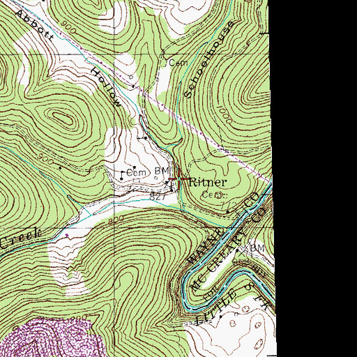 Topographic Map of Ritner, KY