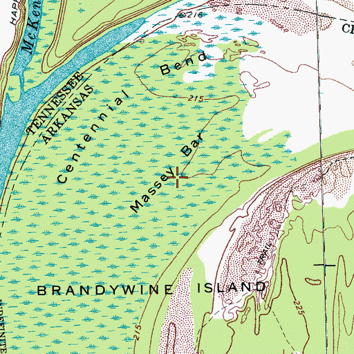 Topographic Map of Massey Bar, AR