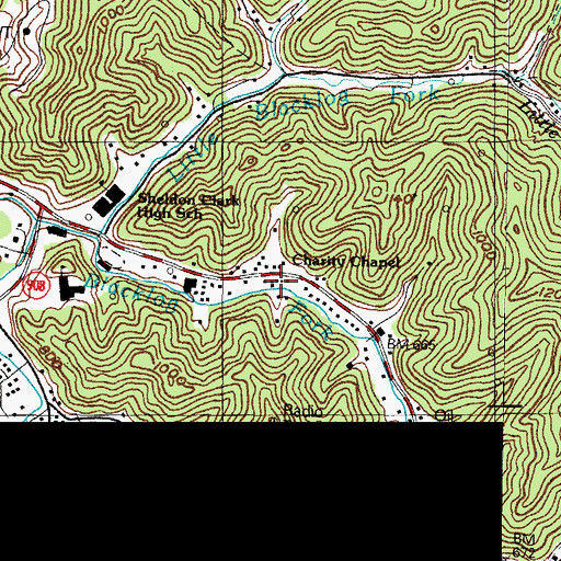 Topographic Map of Charity Chapel, KY