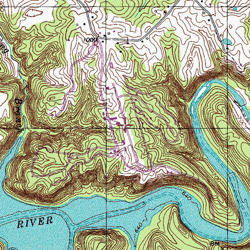 Topographic Map of Dale Hollow Regional Airport (Petroleum Field), KY