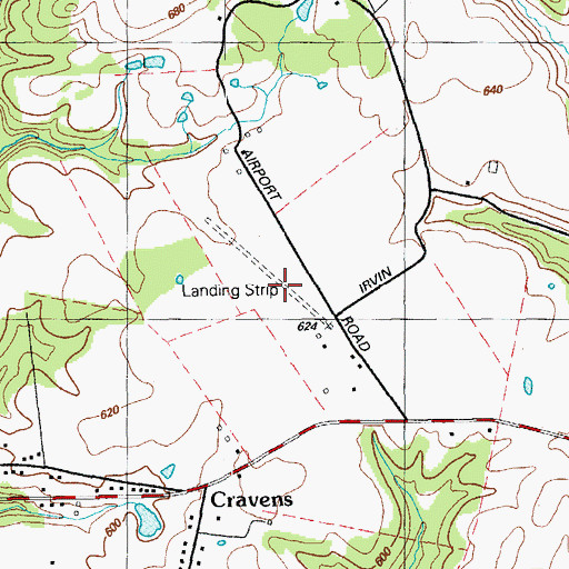 Topographic Map of Greene County Parachute Center Airport, KY