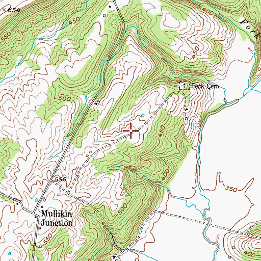 Topographic Map of Barnes Farm Airport, KY