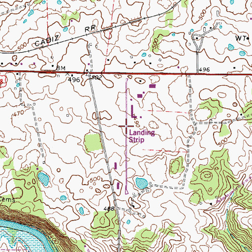 Topographic Map of Lowe Airport, KY