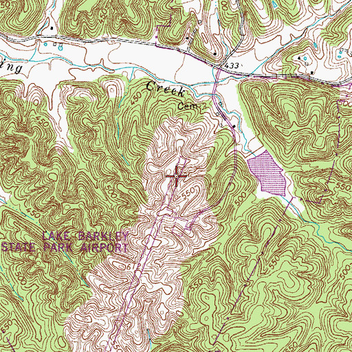 Topographic Map of Lake Barkley State Park Airport, KY