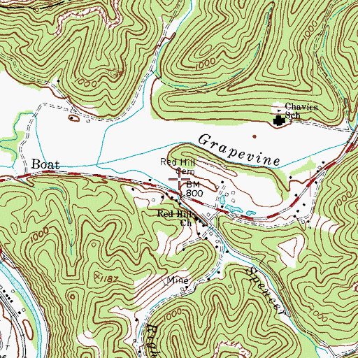Topographic Map of Duff Airport, KY