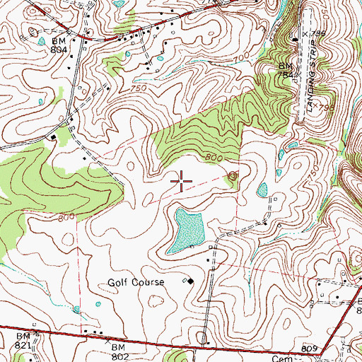 Topographic Map of Columbia-Adair County Airport, KY