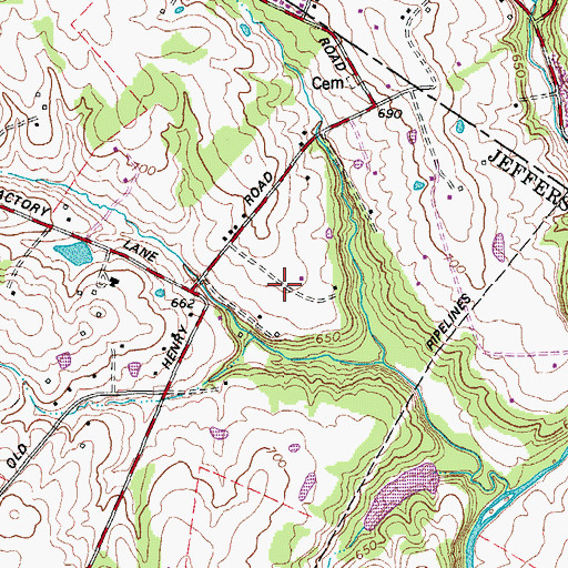 Topographic Map of Woodledge Farm Airport, KY