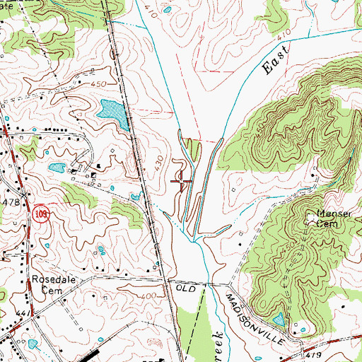 Topographic Map of Tradewater Airport, KY
