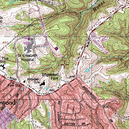Topographic Map of Saint Elizabeth Medical Center South Heliport, KY
