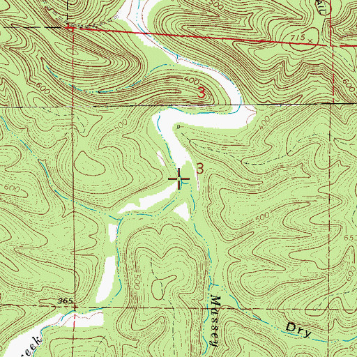 Topographic Map of Massey Creek, AR