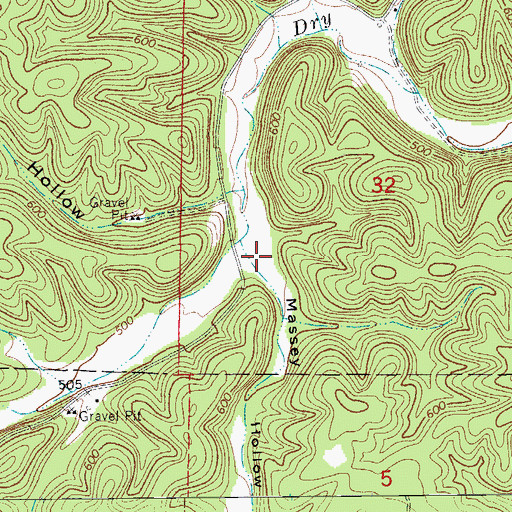 Topographic Map of Massey Hollow, AR