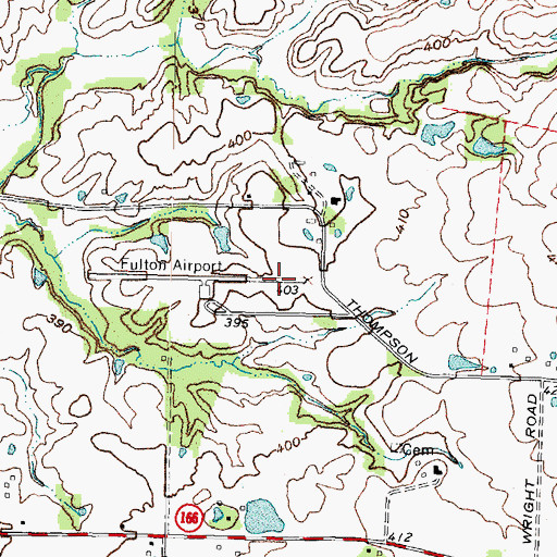Topographic Map of Fulton Airport, KY