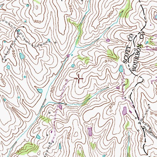 Topographic Map of Georgetown Scott County Regional Airport, KY