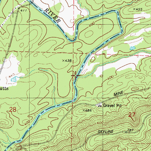Topographic Map of Mathews Creek, AR