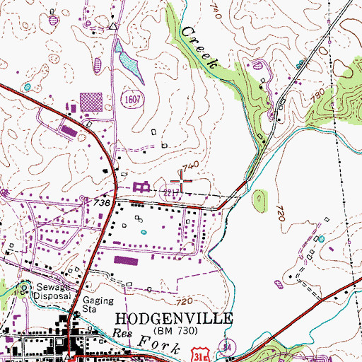 Topographic Map of Williams Airport (historical), KY