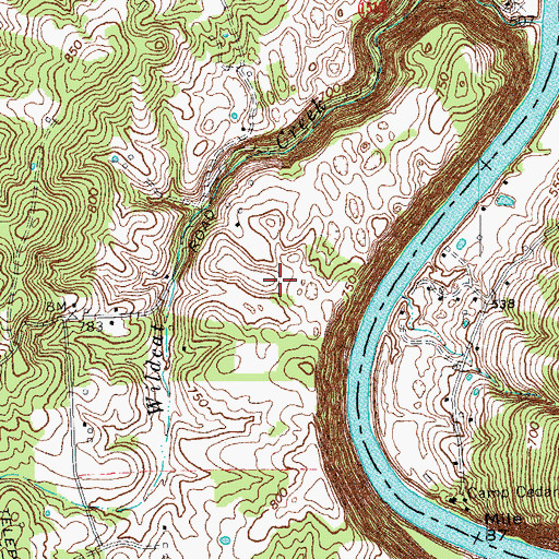 Topographic Map of Buzzard's Roost Airport, KY