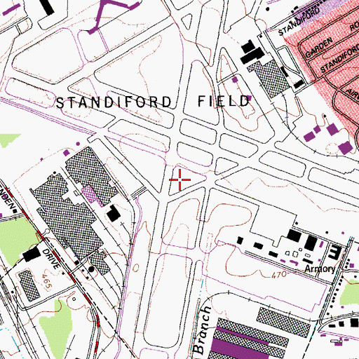 Topographic Map of Louisville International Airport-Standiford Field, KY