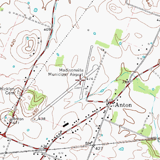 Topographic Map of Madisonville Regional Airport, KY