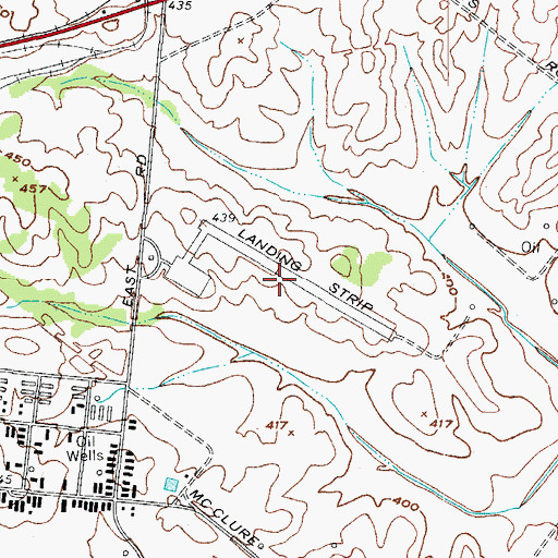 Topographic Map of Morganfield Airport (historical), KY