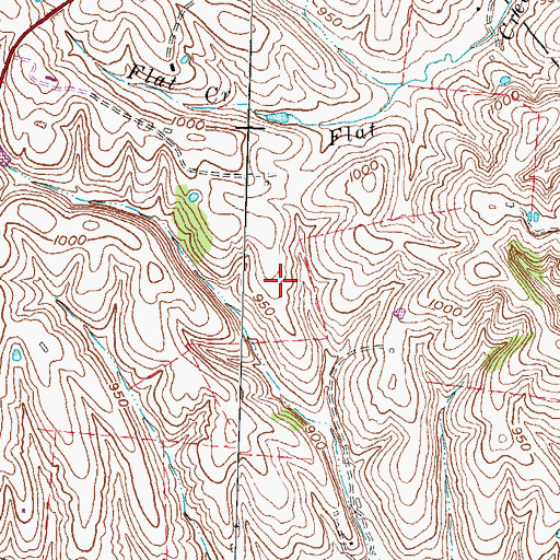 Topographic Map of One Oak Airport, KY