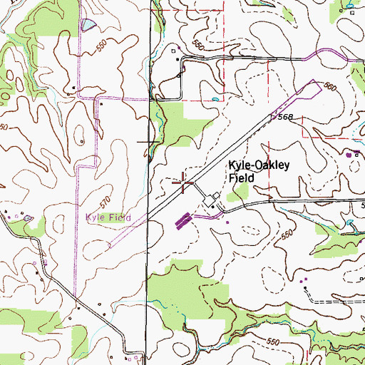Topographic Map of Kyle-Oakley Field, KY