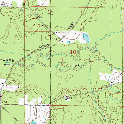Topographic Map of Maxwell Branch, AR