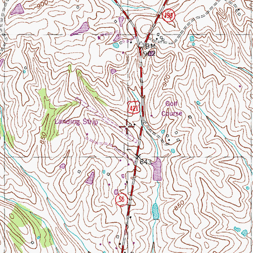 Topographic Map of John M Foree Airport, KY