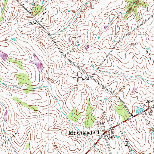 Topographic Map of Deer Run Airpark, KY