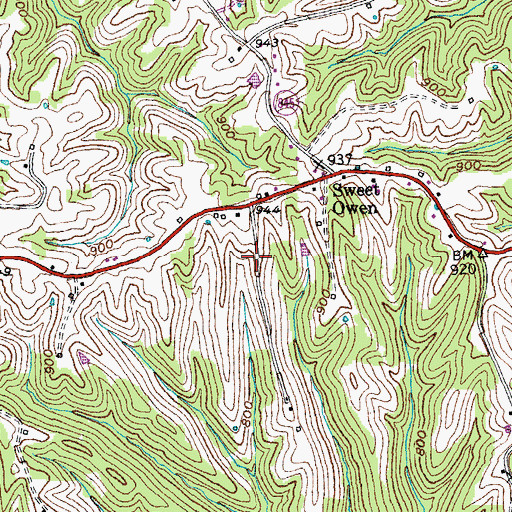 Topographic Map of Schroder Airport, KY