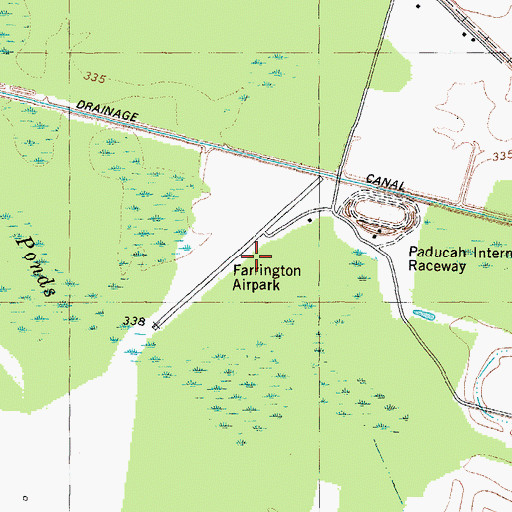 Topographic Map of West Kentucky Airpark (historical), KY