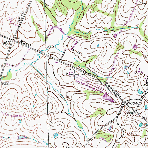 Topographic Map of Blue Haven Farm Airport, KY