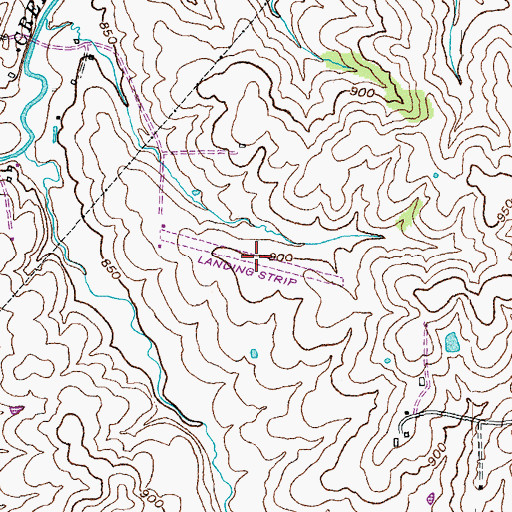 Topographic Map of Brennan Farm Airport (historical), KY