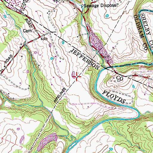 Topographic Map of Timmons Field Airport (historical), KY
