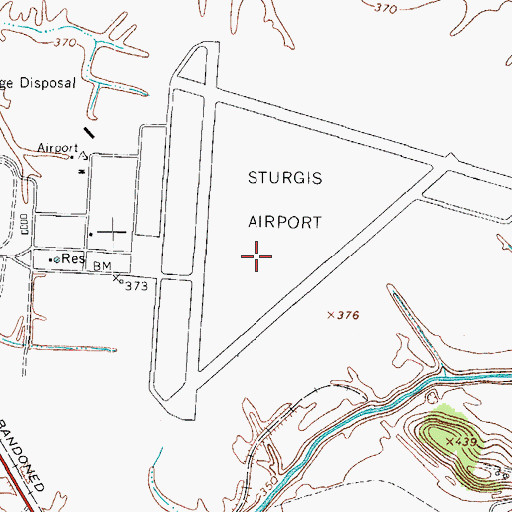 Topographic Map of Sturgis Municipal Airport, KY