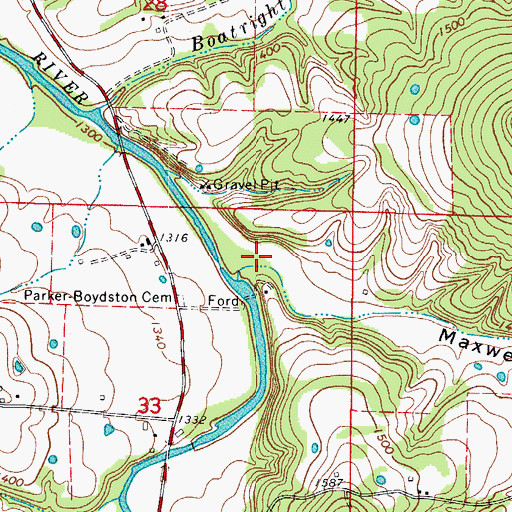 Topographic Map of Maxwell Hollow, AR