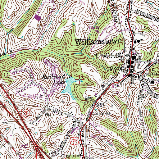 Topographic Map of Grant County Hospital Heliport, KY