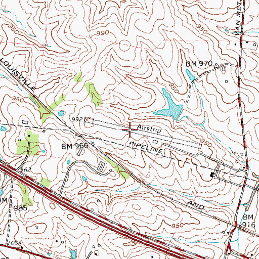 Topographic Map of Codell Airport (historical), KY