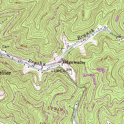 Topographic Map of Edgewater, KY