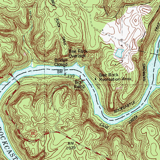 Topographic Map of Bee Rock Ramp, KY