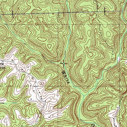 Topographic Map of West Prong White Oak Creek, KY