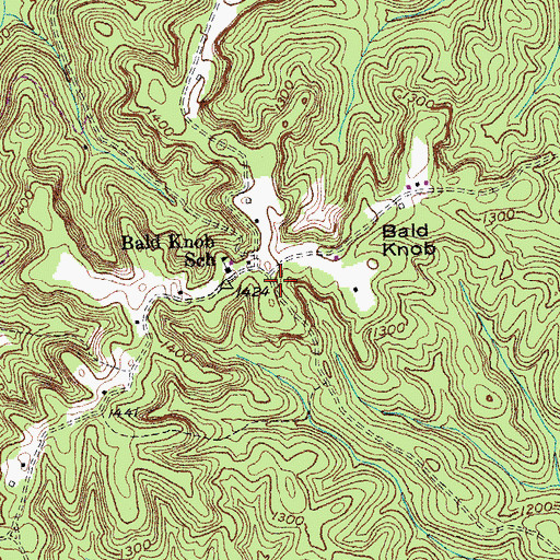 Topographic Map of Bald Knob School, KY