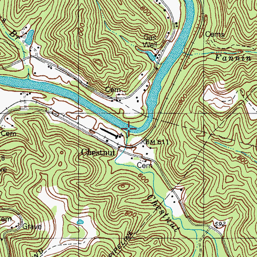 Topographic Map of Chestnut Creek, KY