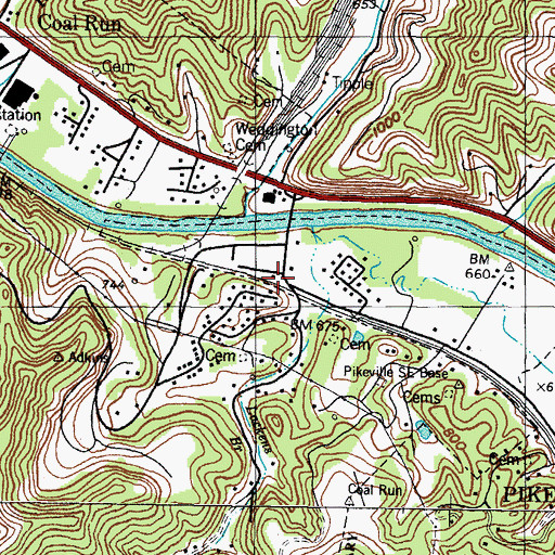 Topographic Map of Coal Run Post Office, KY