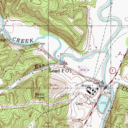 Topographic Map of Load Post Office, KY