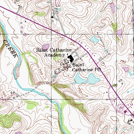 Topographic Map of Saint Catharine Post Office, KY